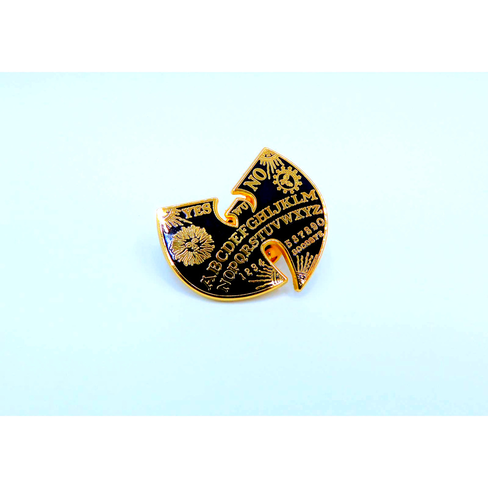 Wu-tang Clan Ouija Board Pin 1-1/8" Gold and Black
